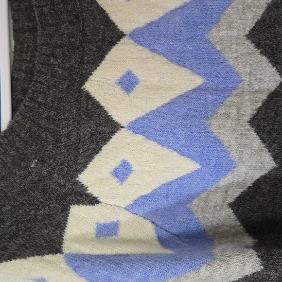 Como Vintage Gray And Blue Argyle Sweater Size Large - Picture 4 of 6